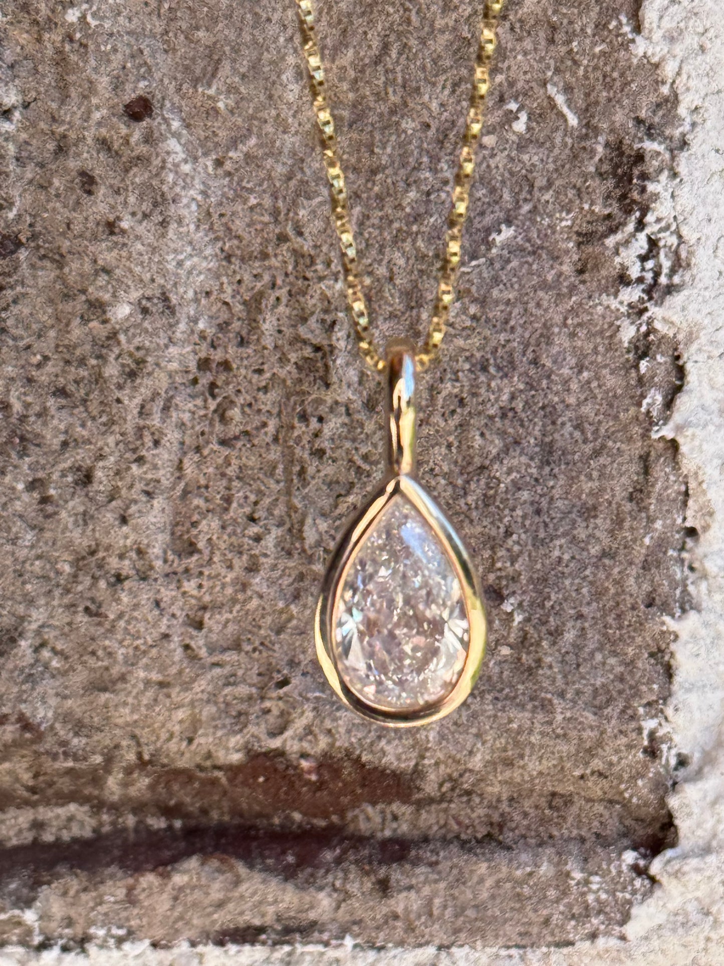 2 Carat Bezel Set Diamond Charm