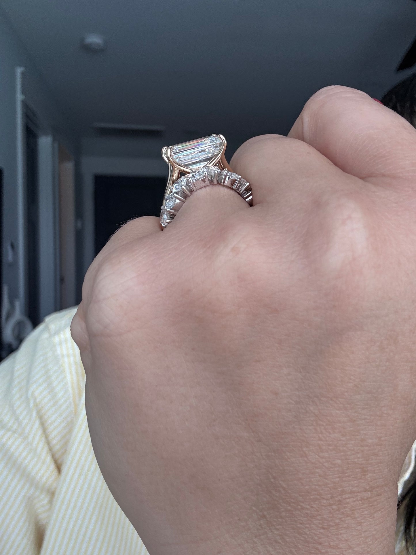 East West - in stock - Emerald Cut Diamond Ring