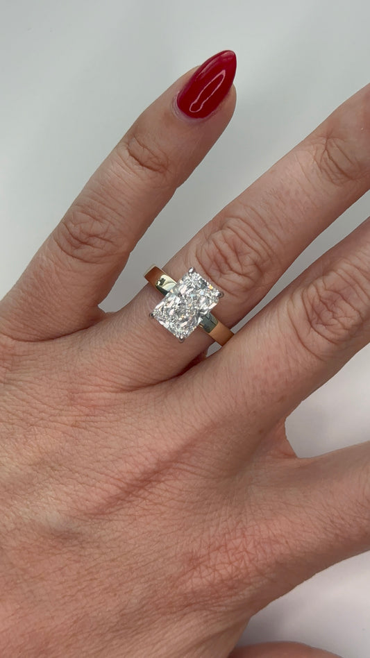 4 carat Radiant Engagement Ring