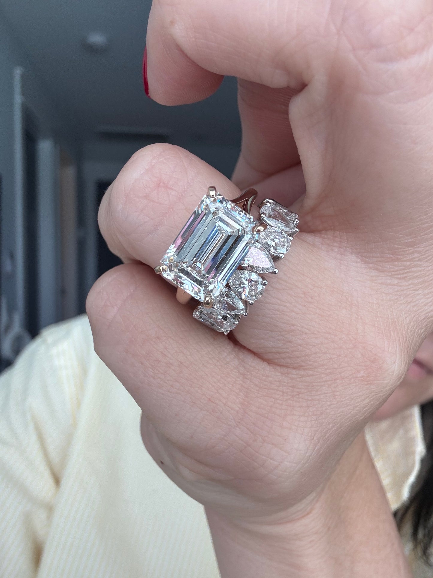 East West - in stock - Emerald Cut Diamond Ring