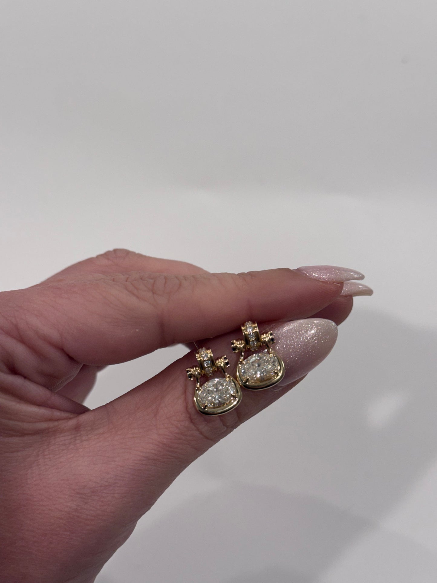 Vintage Oval Dangle Earrings