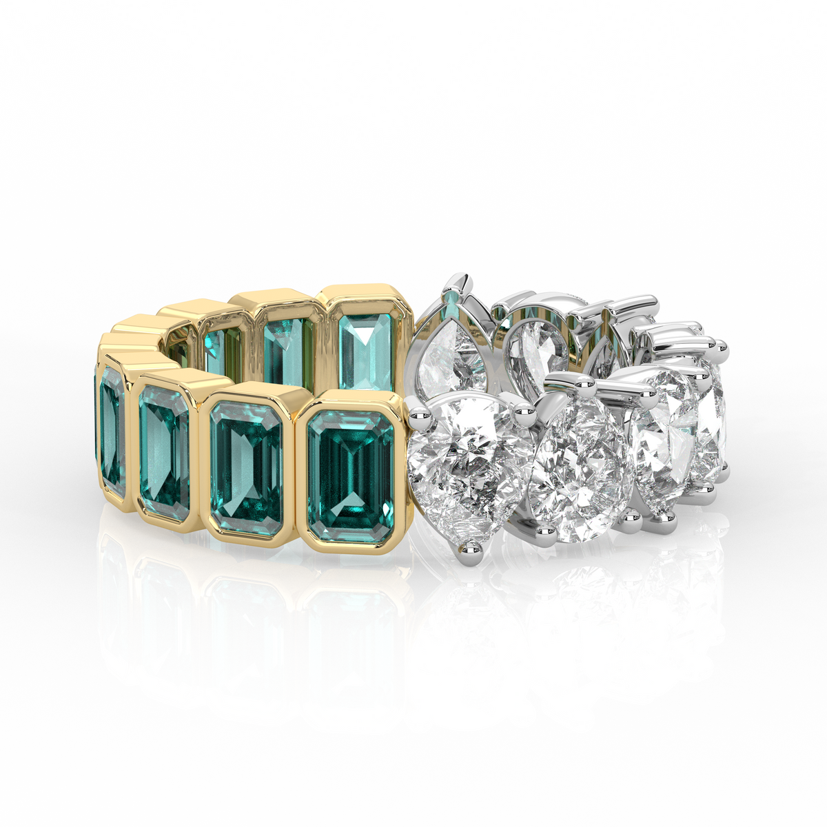 Half to Whole Ring  - Emerald Green