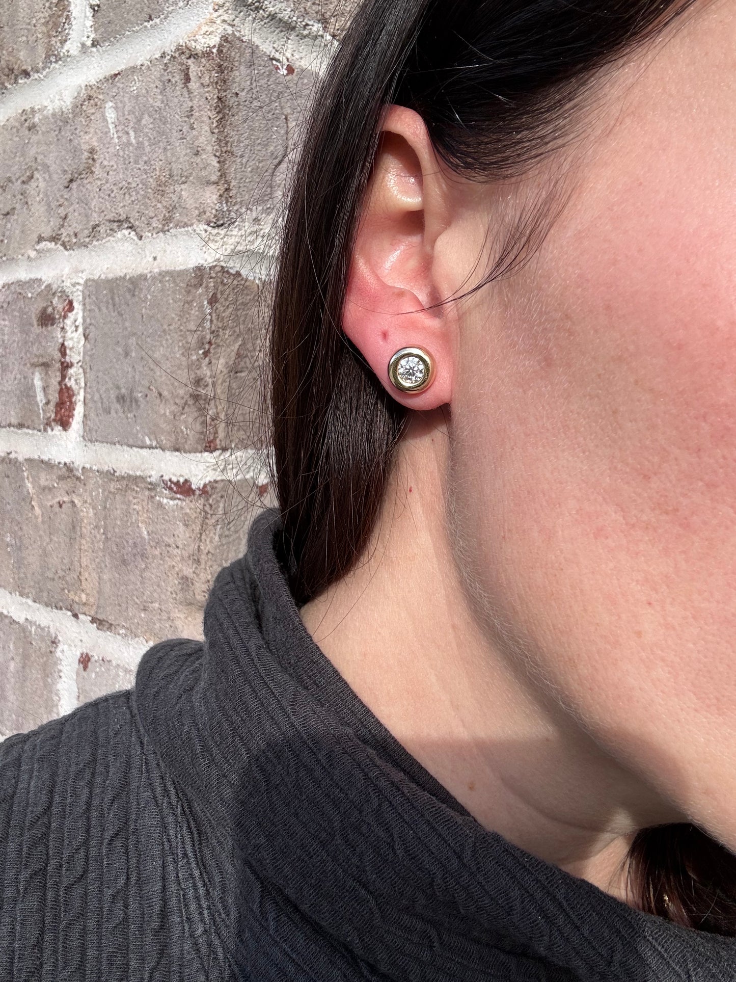 Pillow Diamond Stud Earrings (SMALL)