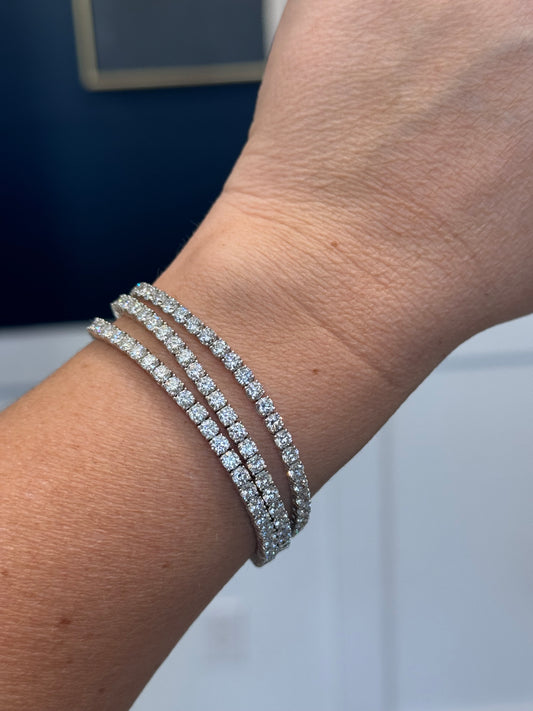 Moissanite and Sterling Silver Tennis Bracelet