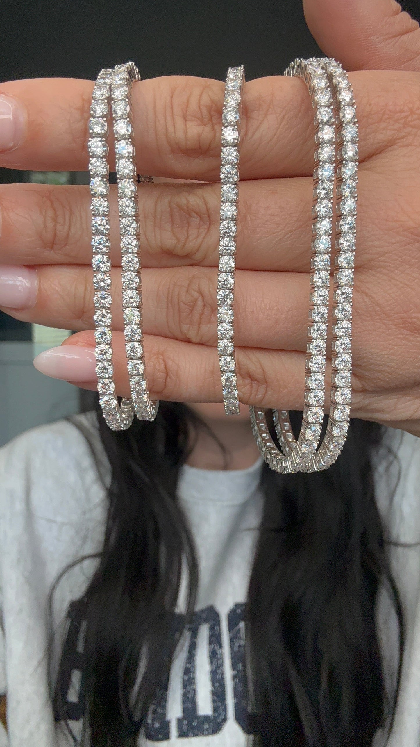 Moissanite and Sterling Silver Tennis Bracelet