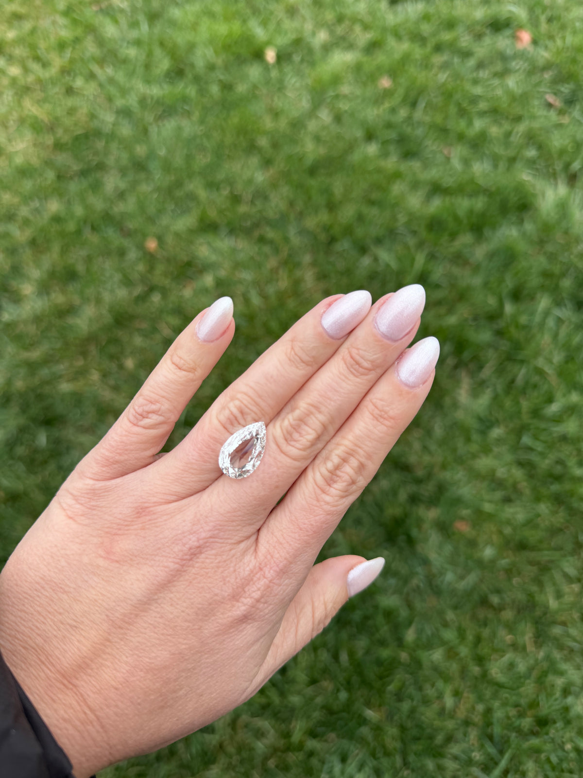 6.79 F VVS2 Pear Rose Cut Diamond