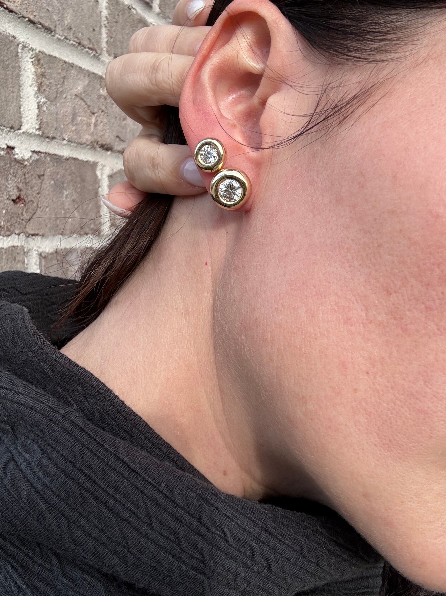 Pillow Diamond Stud Earrings (SMALL)