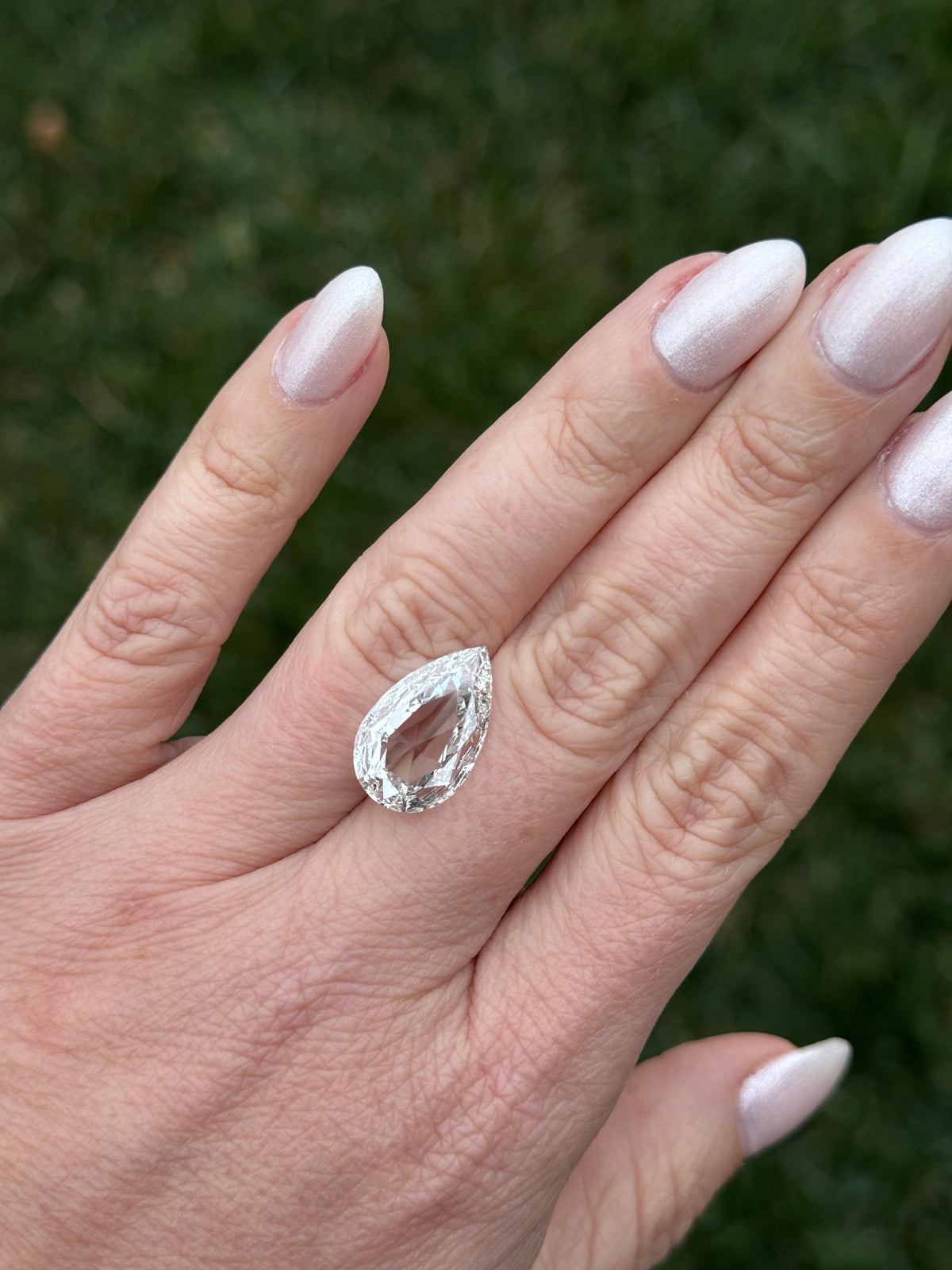 6.79 F VVS2 Pear Rose Cut Diamond