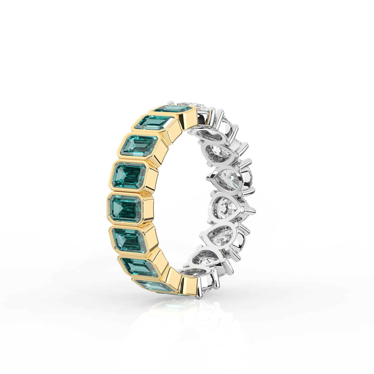 Half to Whole Ring  - Emerald Green