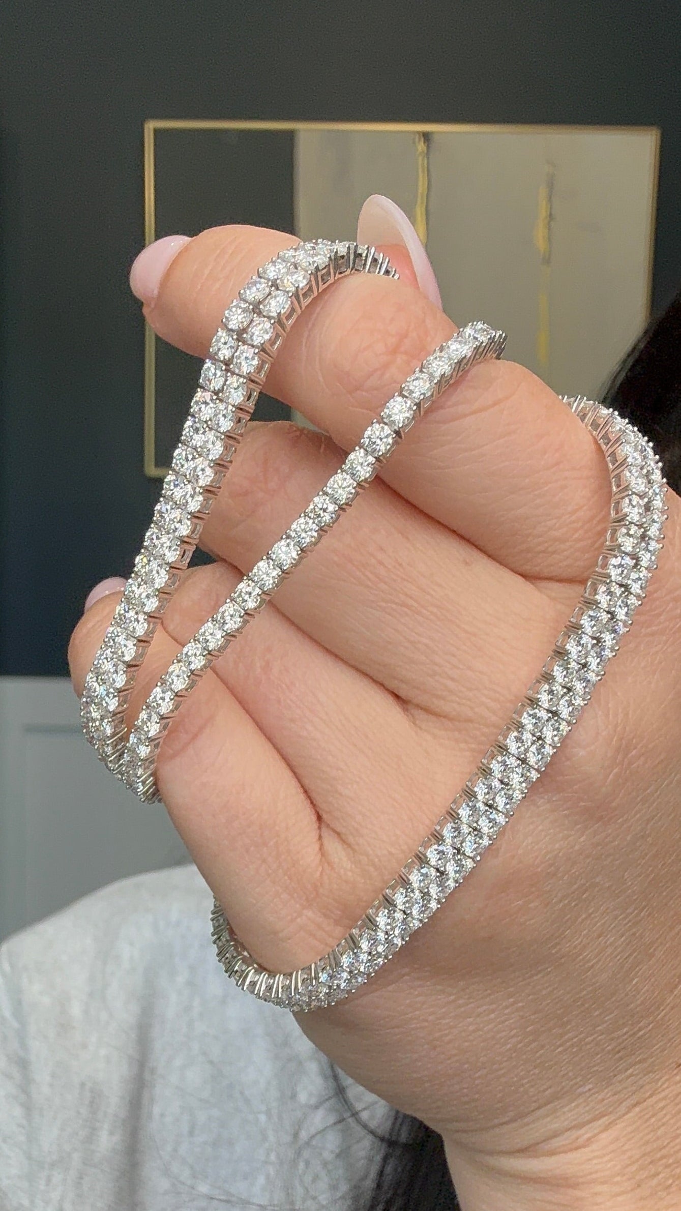 Moissanite and Sterling Silver Tennis Bracelet