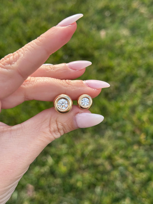 Pillow Diamond Stud Earrings (SMALL)