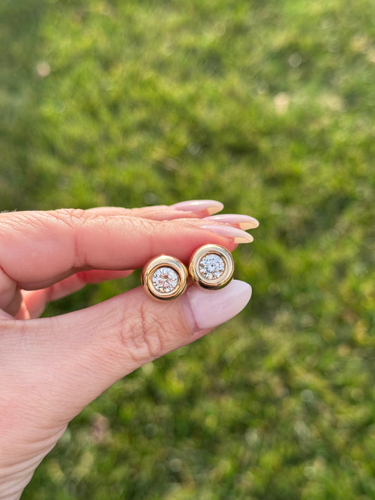 Pillow Diamond Stud Earrings (LARGE)