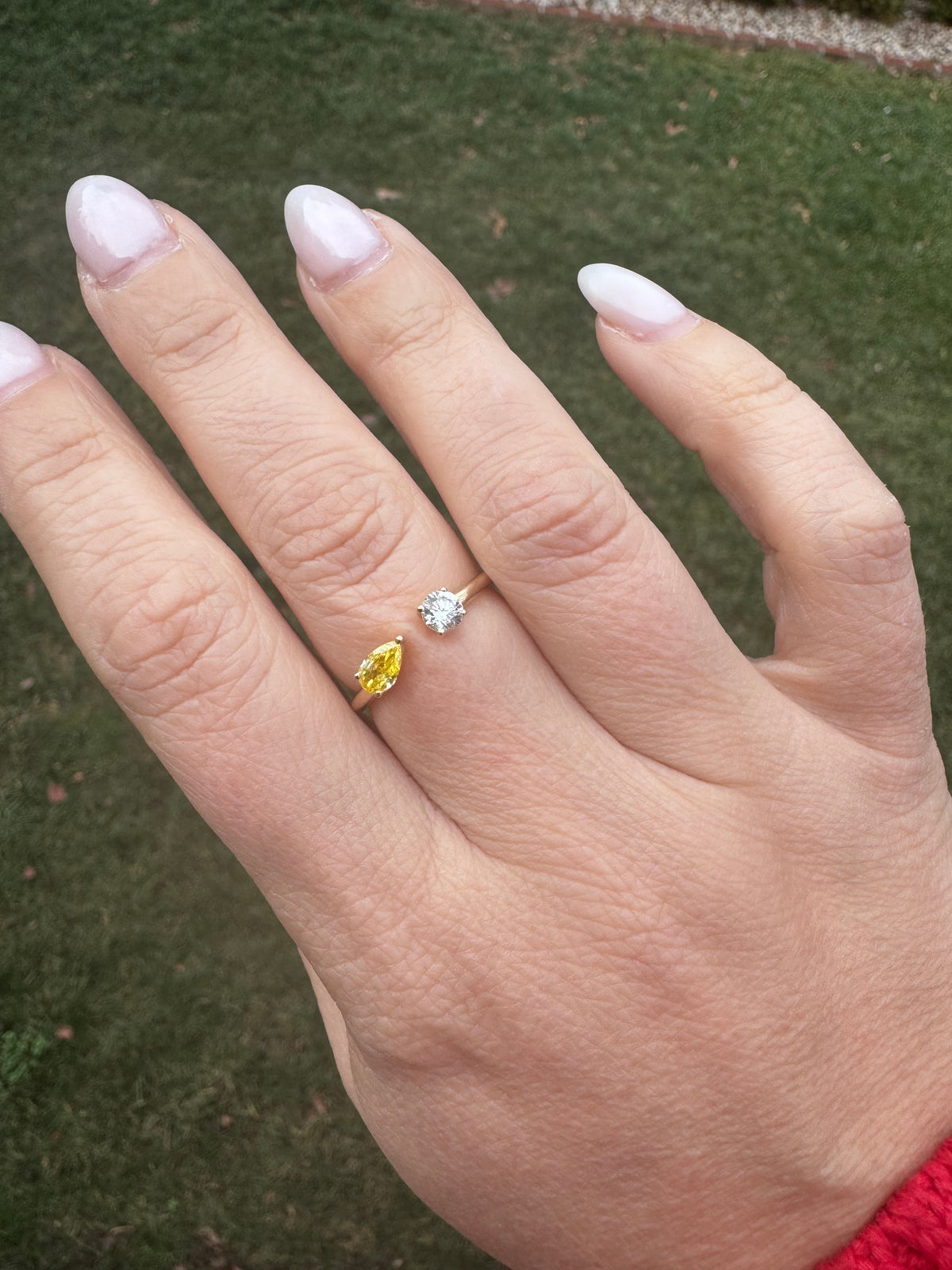 Open mix shape diamond ring