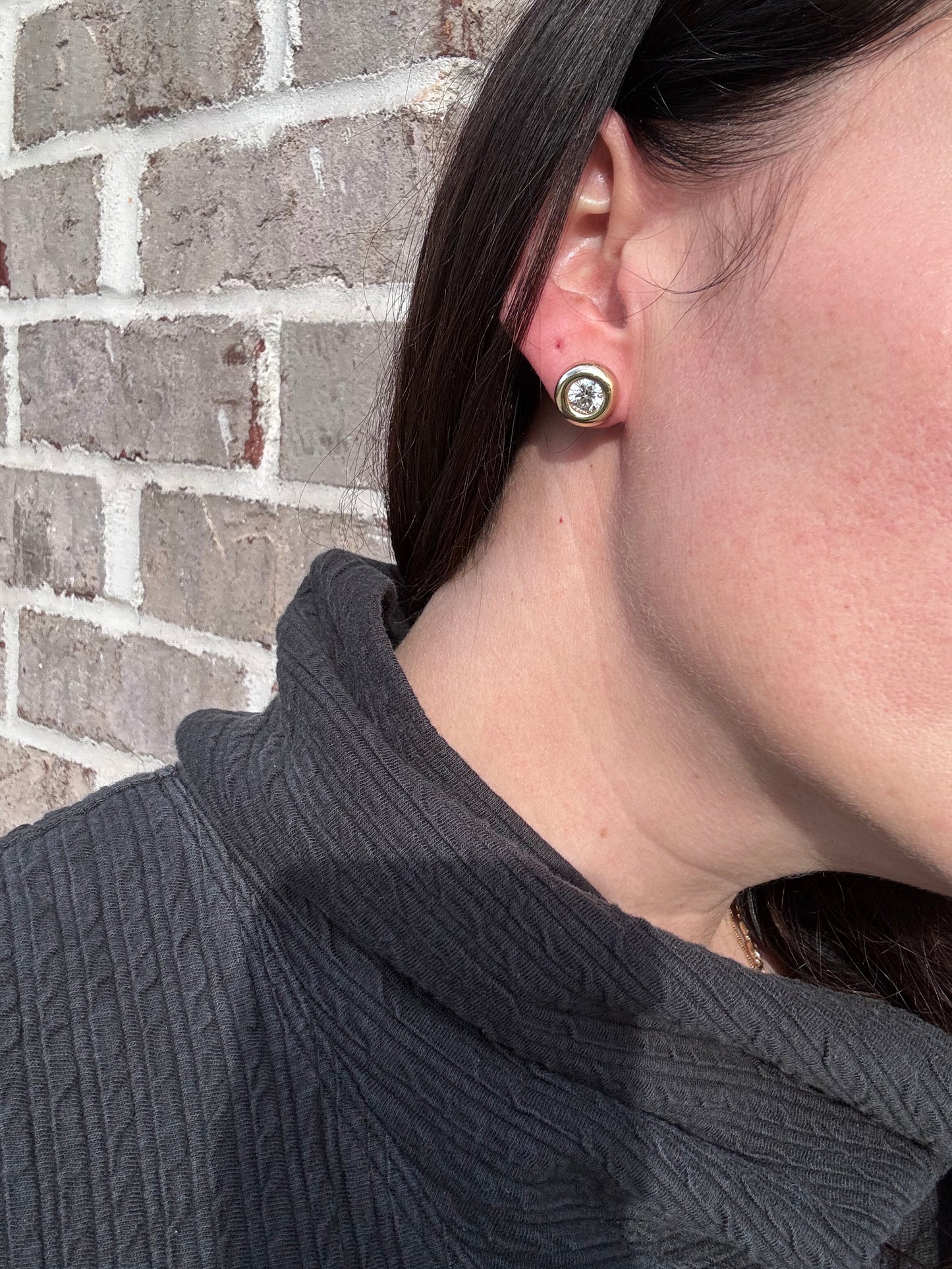 Pillow Diamond Stud Earrings (LARGE)