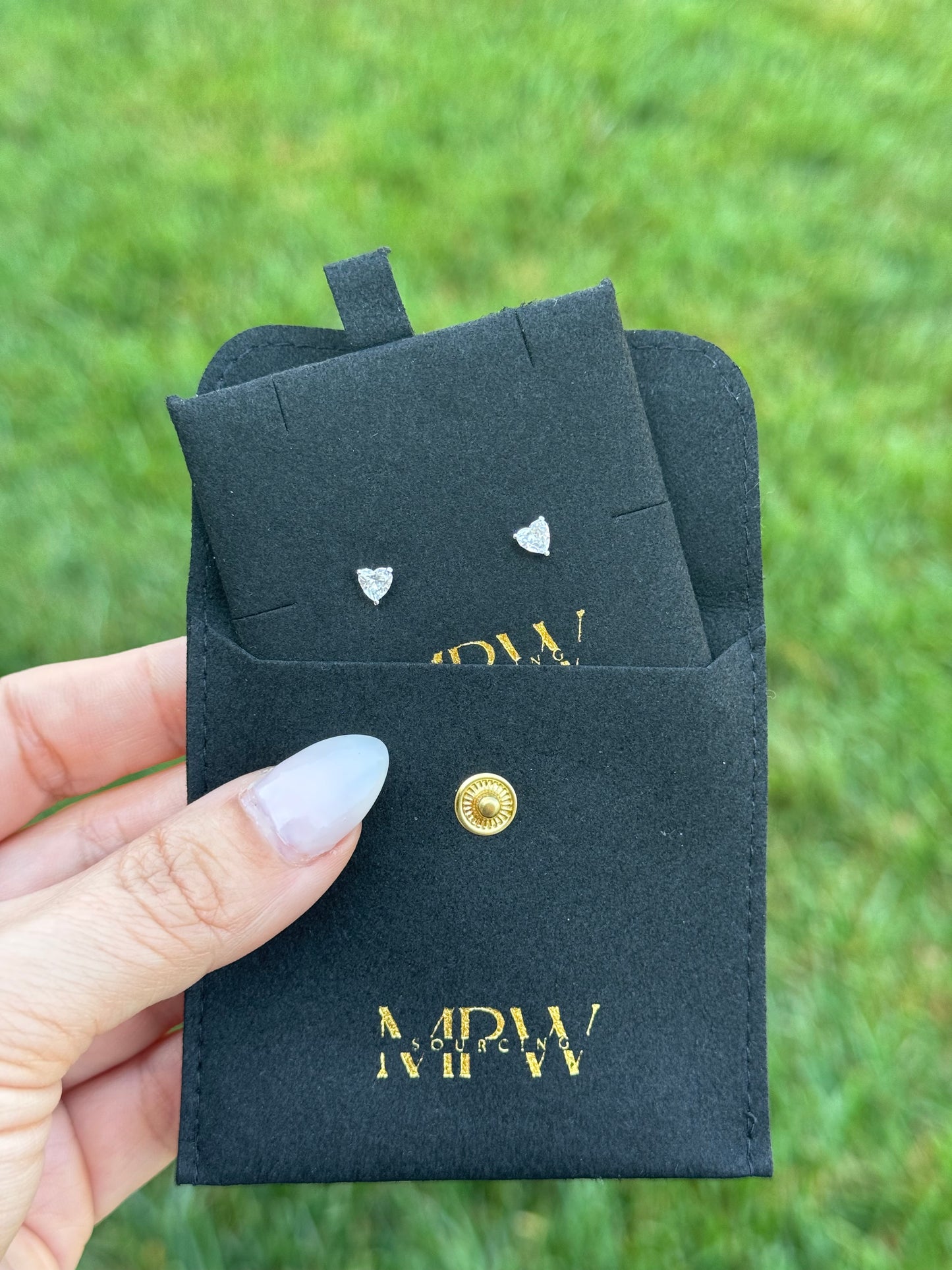 Mini Heart Diamond Stud Earrings