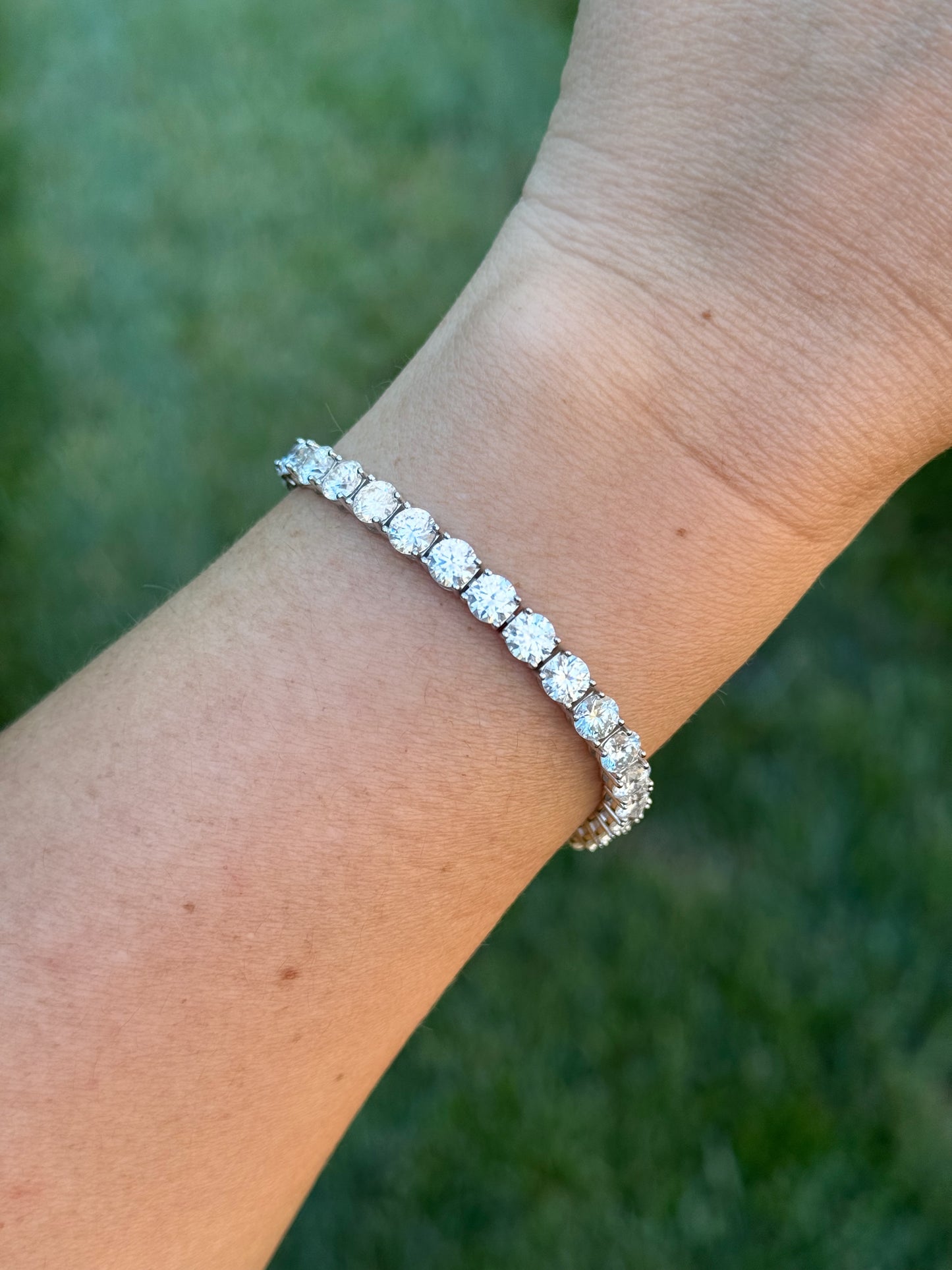 Moissanite and Sterling Silver Tennis Bracelet