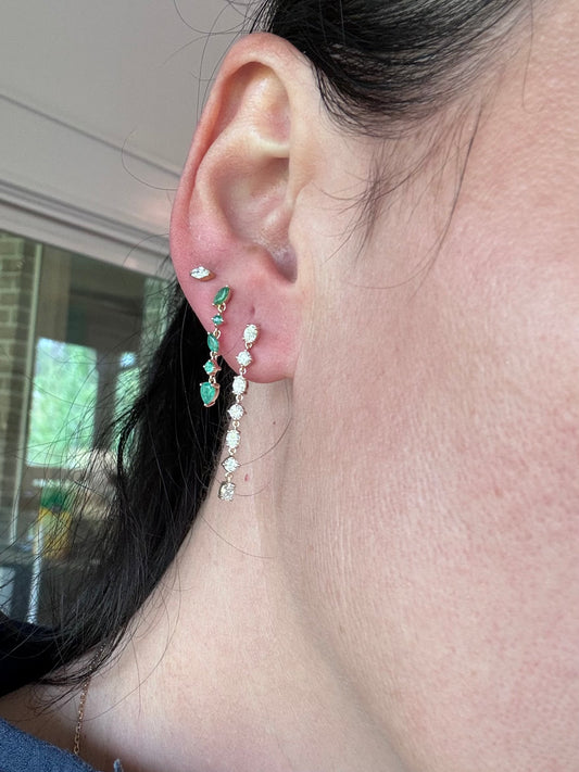 Emerald 14k dangle earrings
