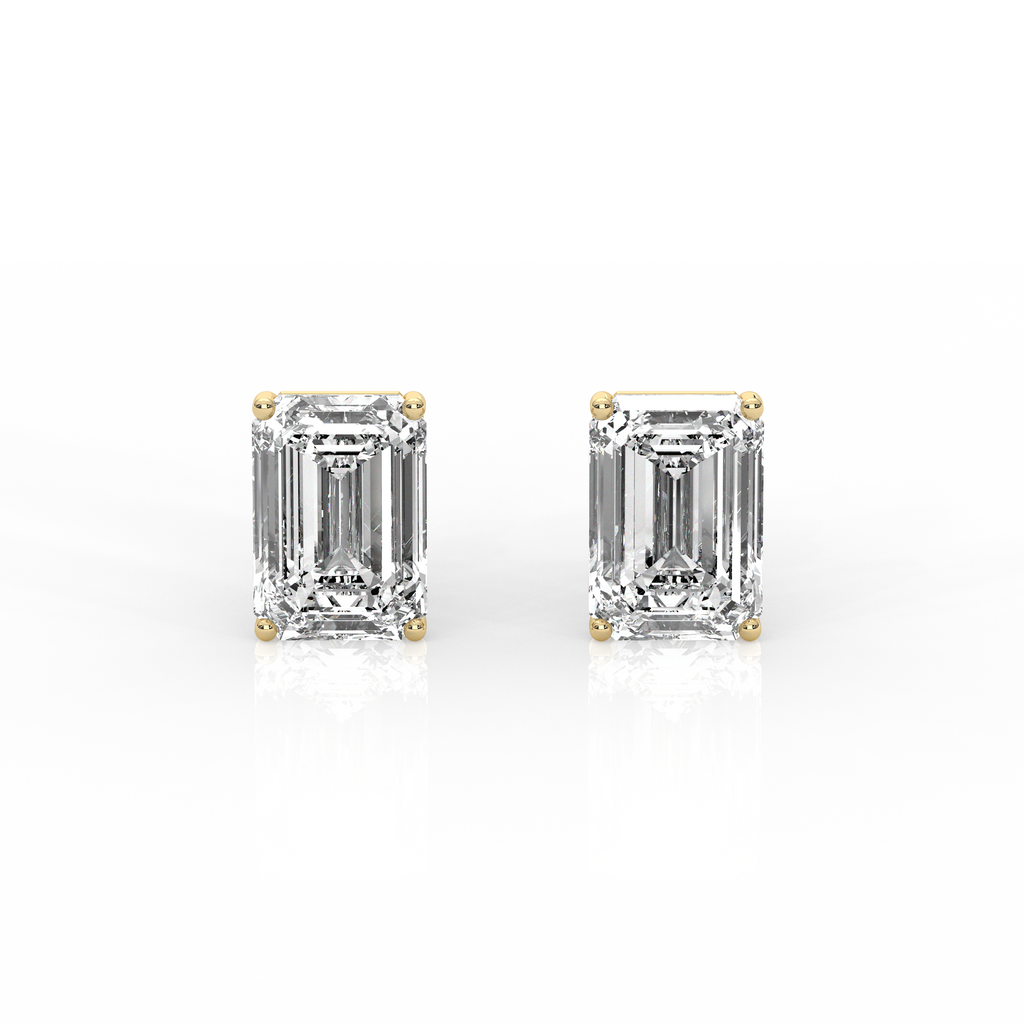 Emerald Diamond Stud Earrings
