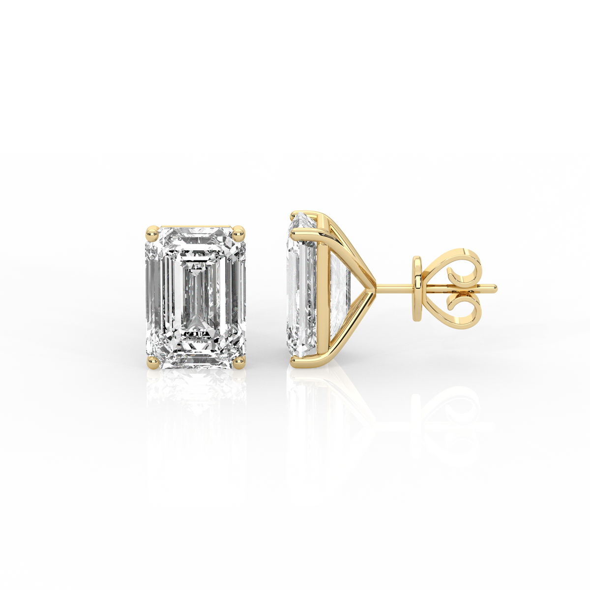 Emerald Diamond Stud Earrings