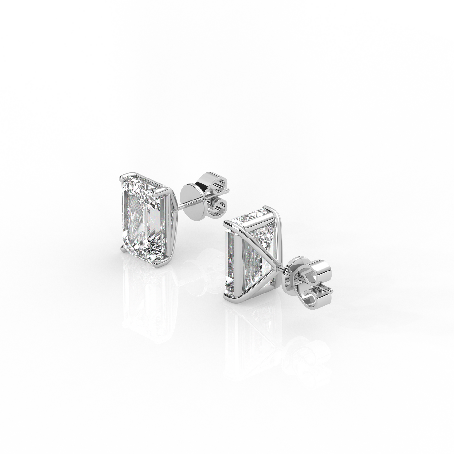 Emerald Diamond Stud Earrings