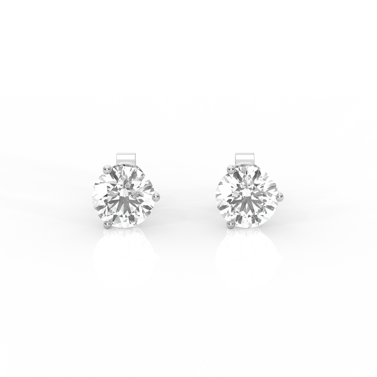 Round Diamond Stud Earrings
