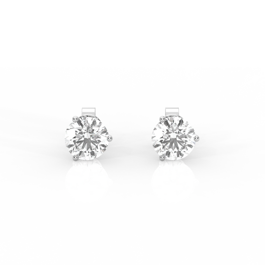 Round Diamond Stud Earrings