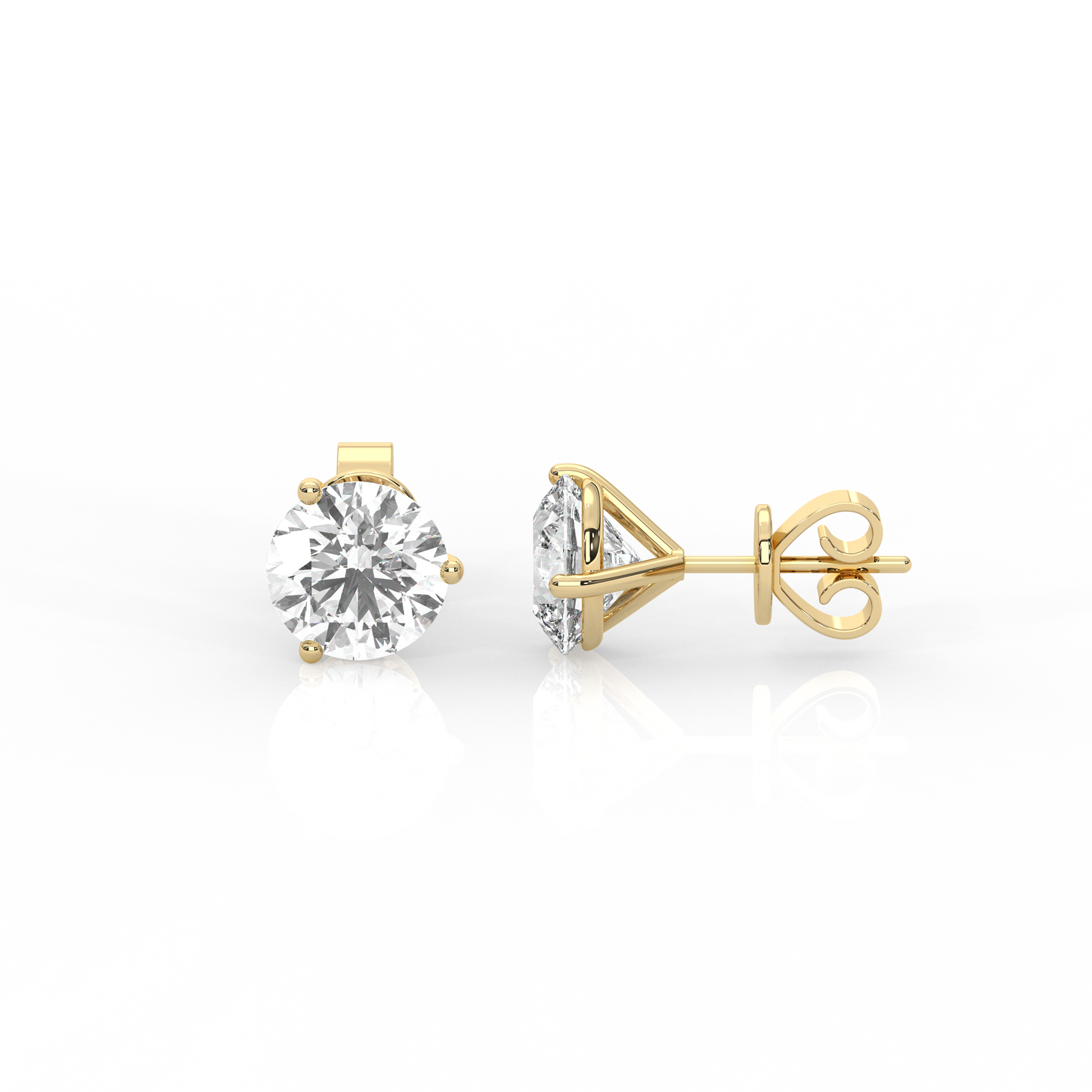 Round Diamond Stud Earrings