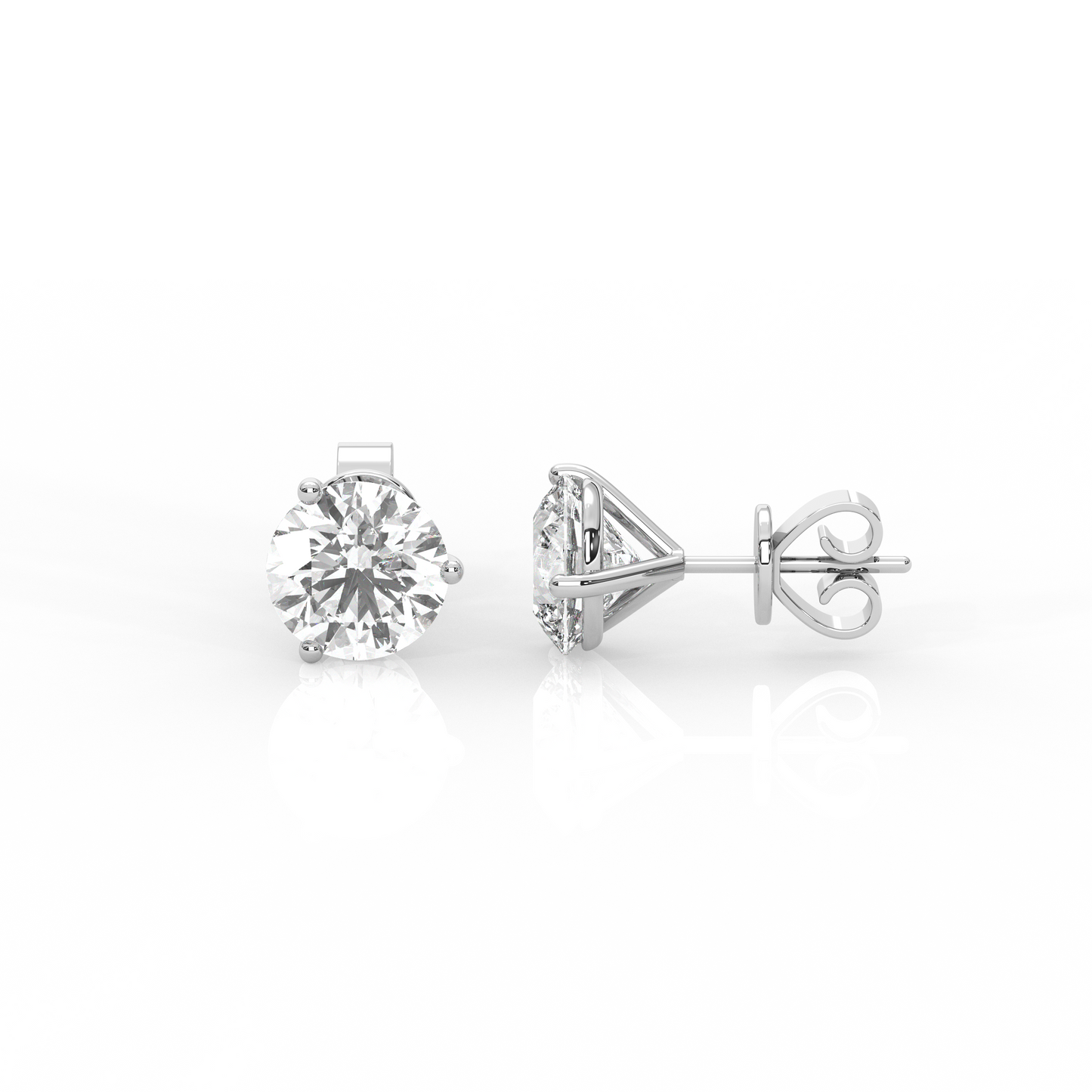 Round Diamond Stud Earrings