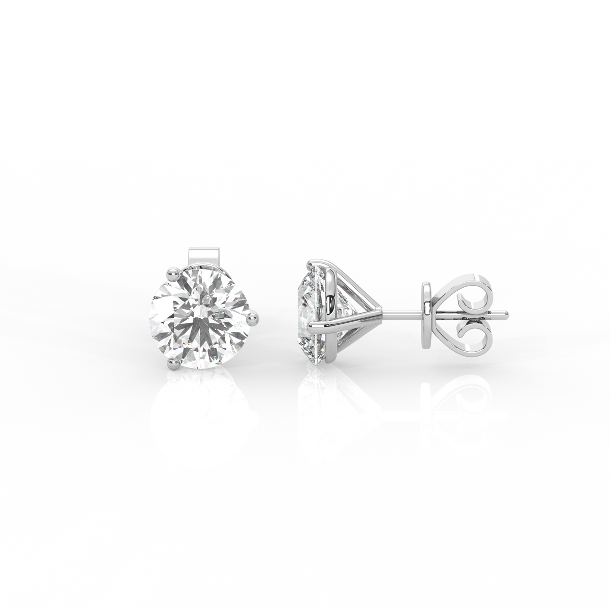 Round Diamond Stud Earrings