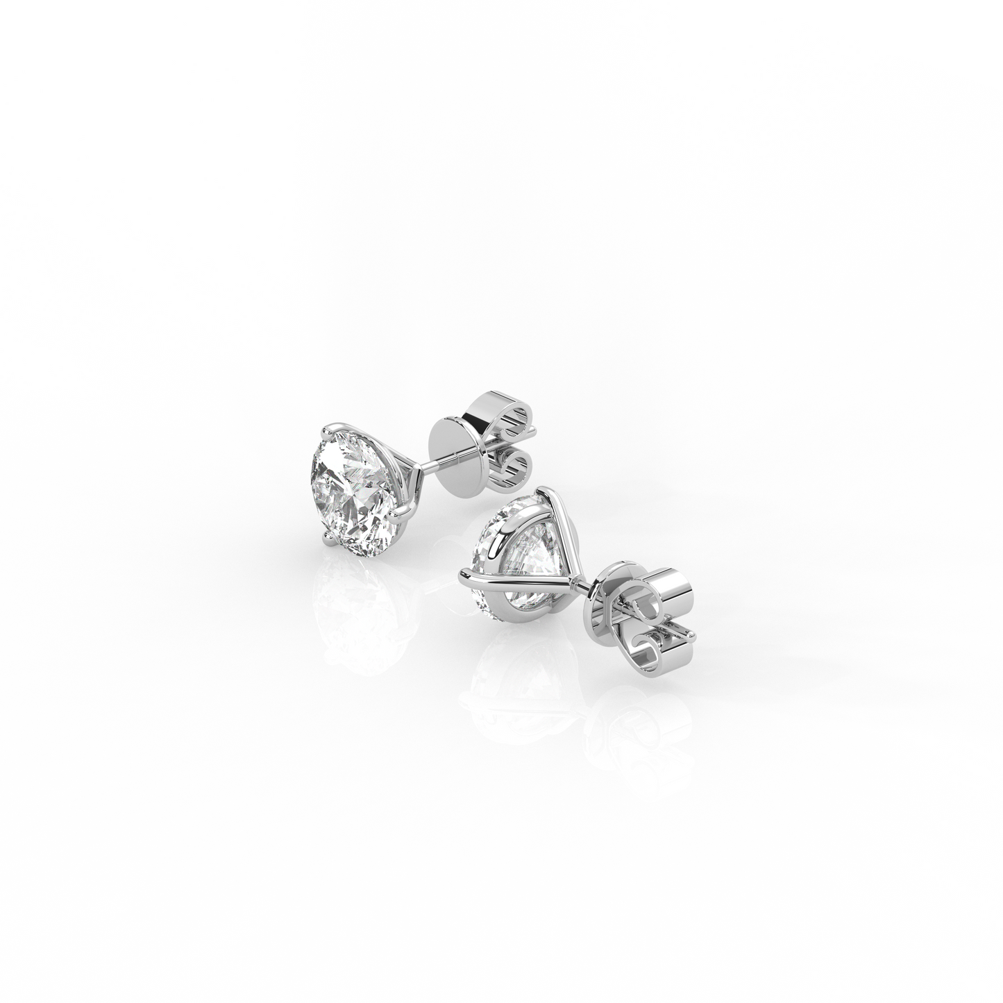 Round Diamond Stud Earrings