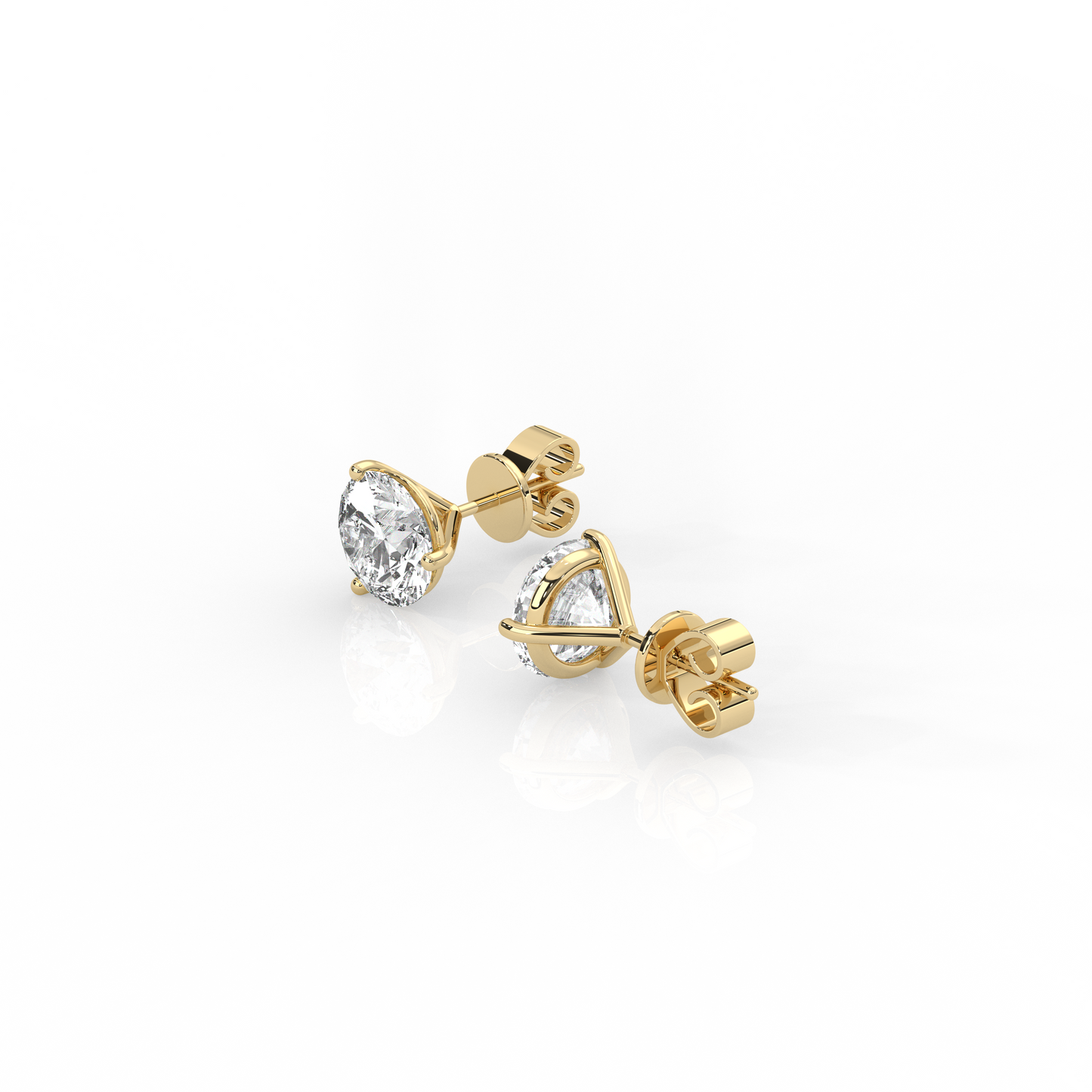Round Diamond Stud Earrings
