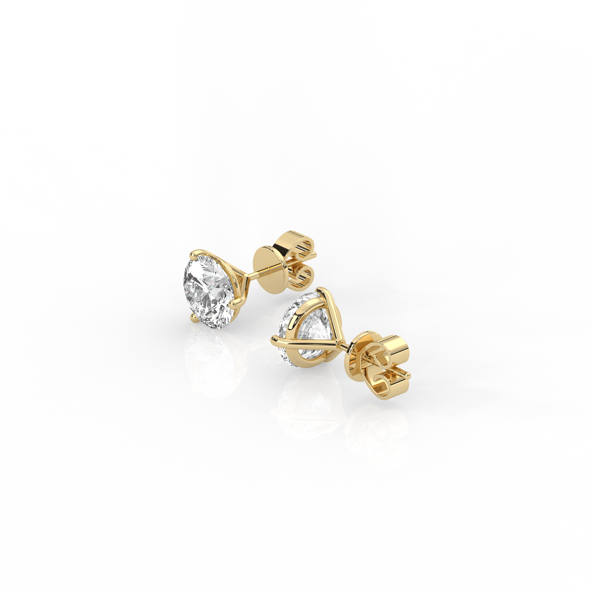 Round Diamond Stud Earrings