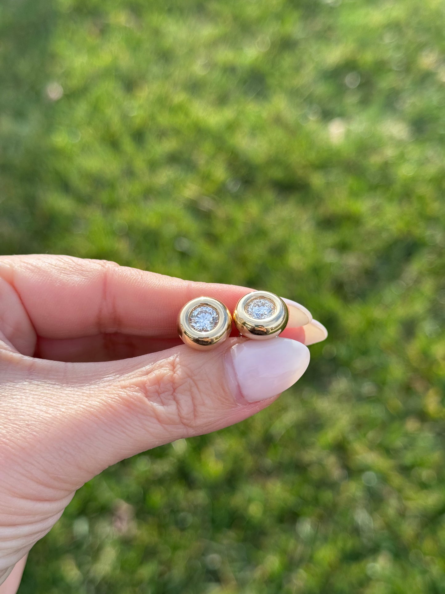 Pillow Diamond Stud Earrings (LARGE)