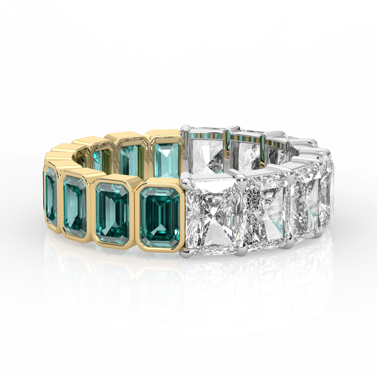 Half to Whole Ring  - Emerald Green