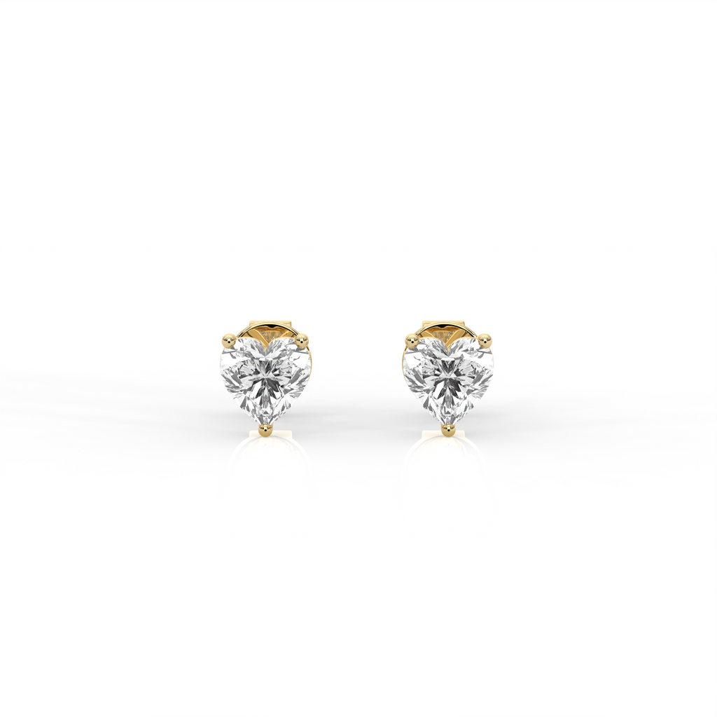 Mini Heart Diamond Stud Earrings