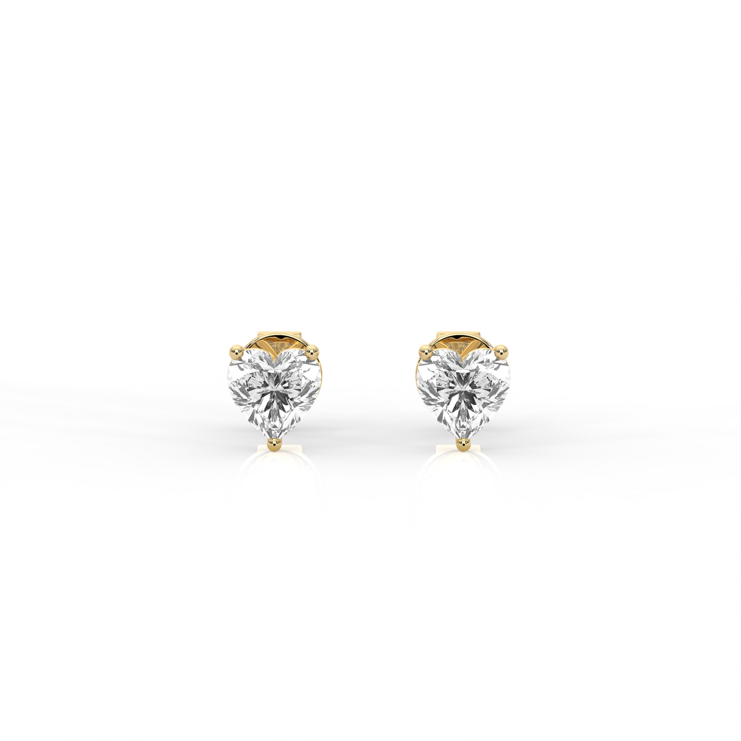 Mini Heart Diamond Stud Earrings