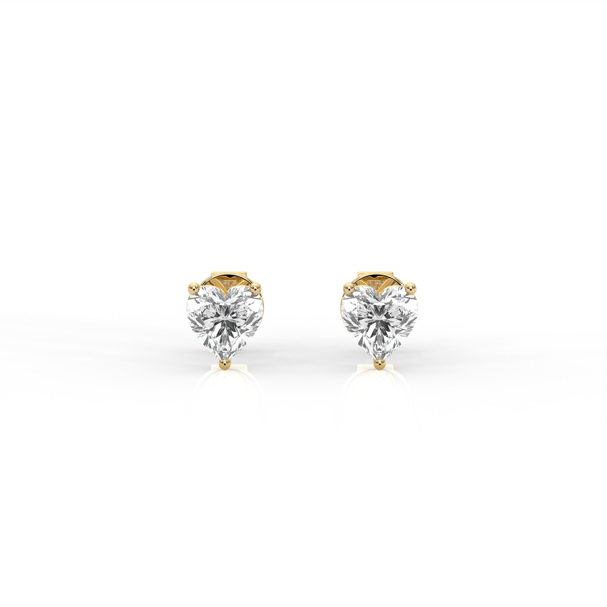 Mini Heart Diamond Stud Earrings