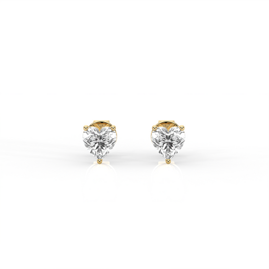 Mini Heart Diamond Stud Earrings
