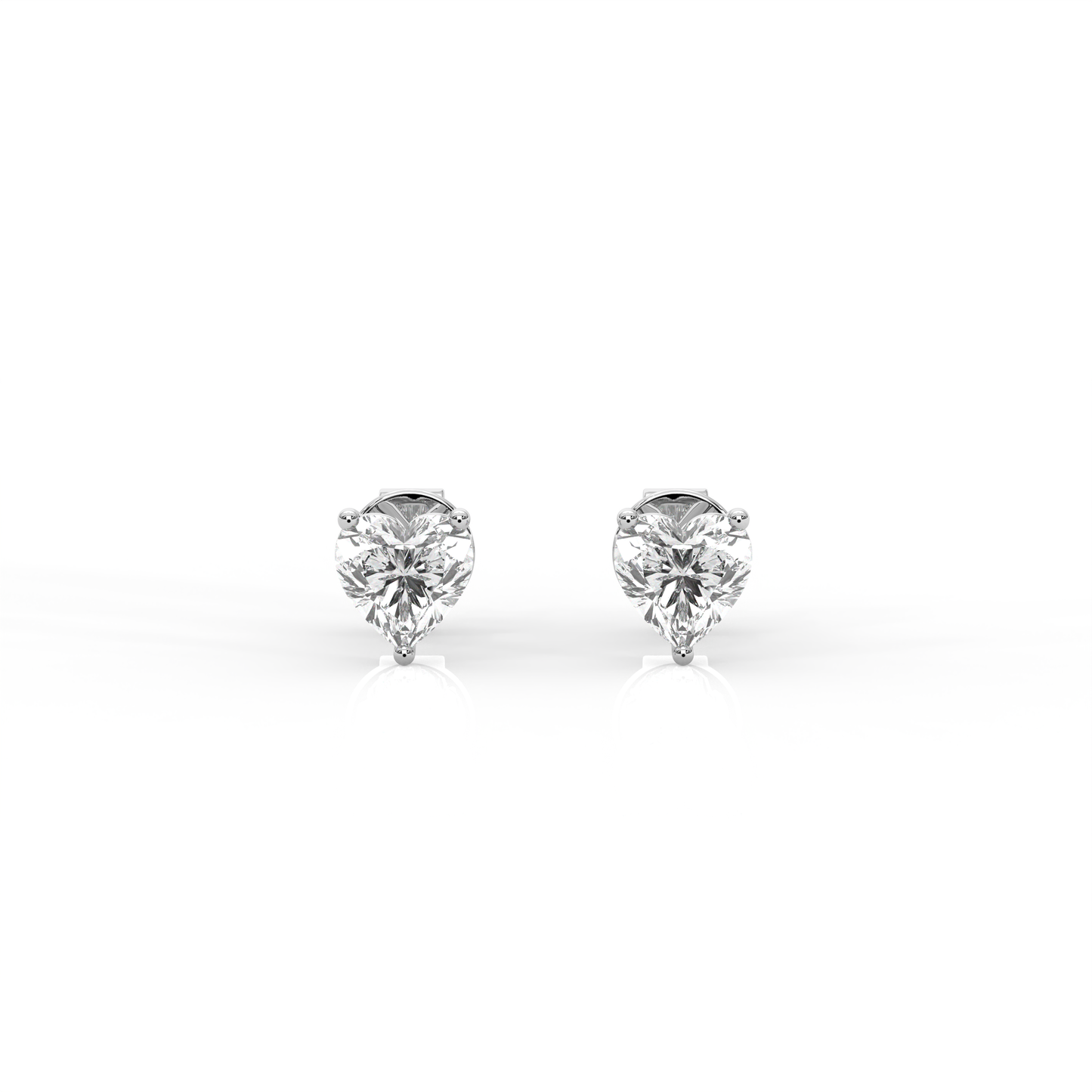 Mini Heart Diamond Stud Earrings