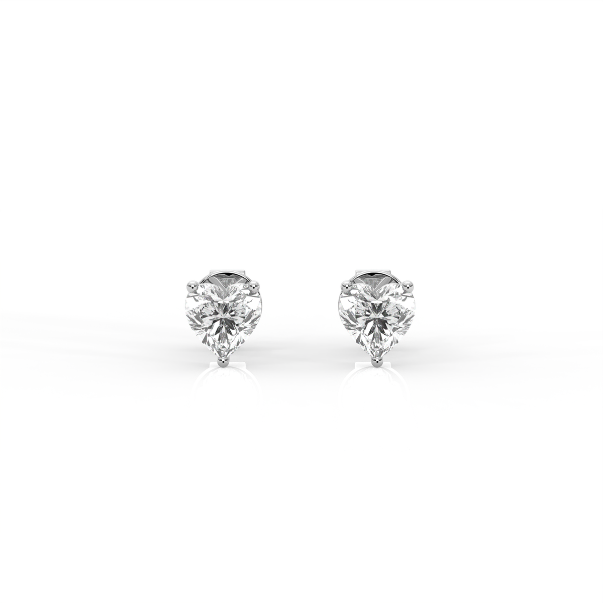 Mini Heart Diamond Stud Earrings