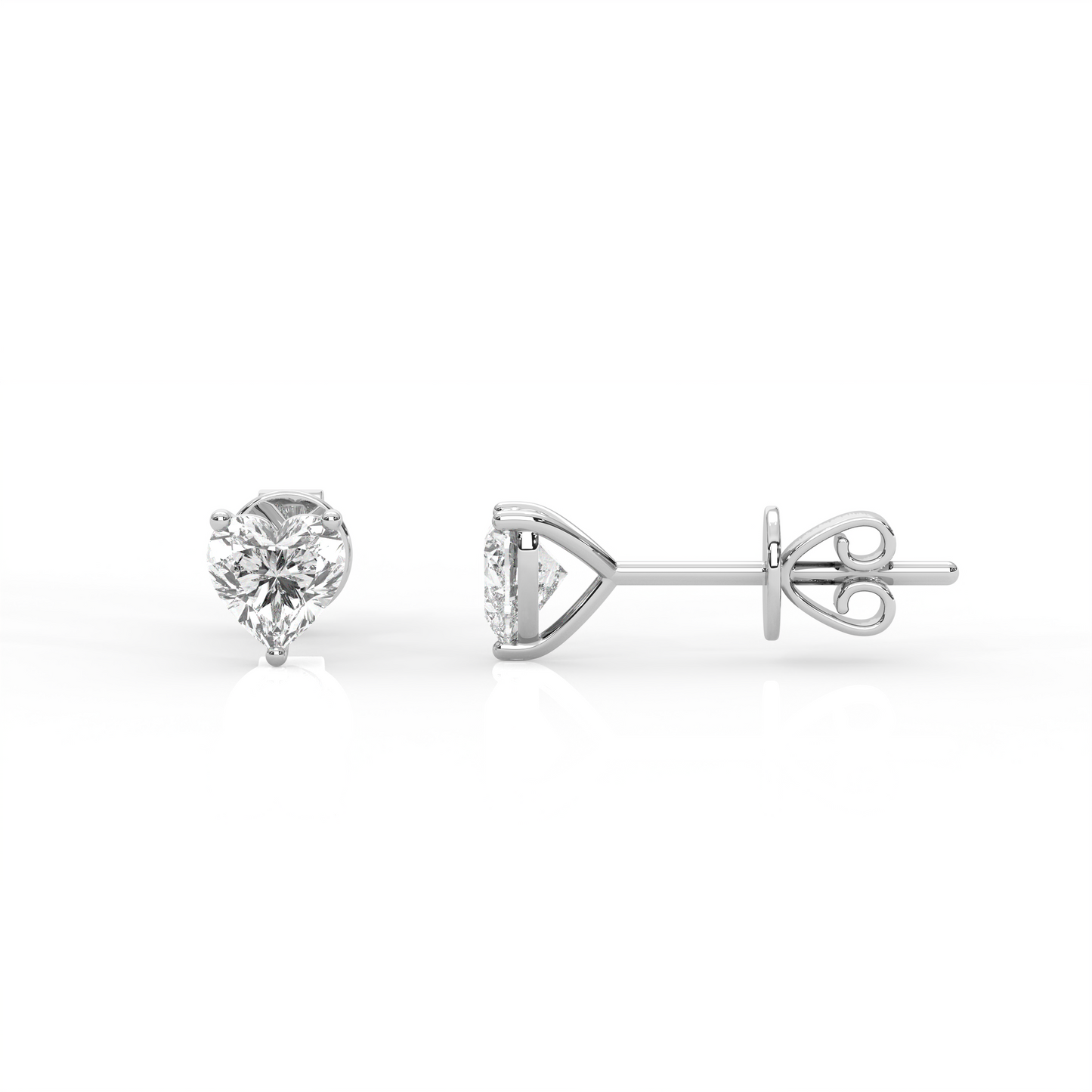 Mini Heart Diamond Stud Earrings
