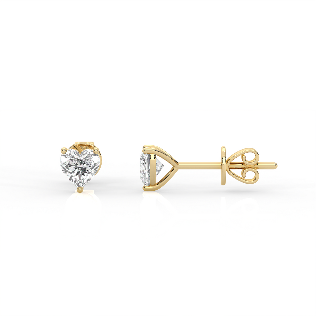 Mini Heart Diamond Stud Earrings