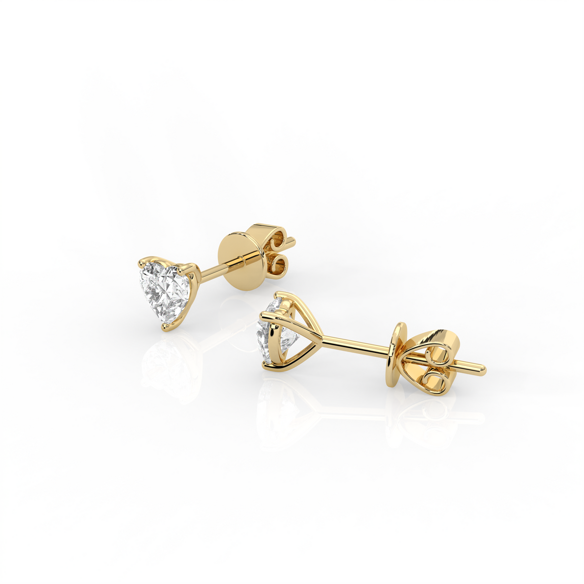 Mini Heart Diamond Stud Earrings