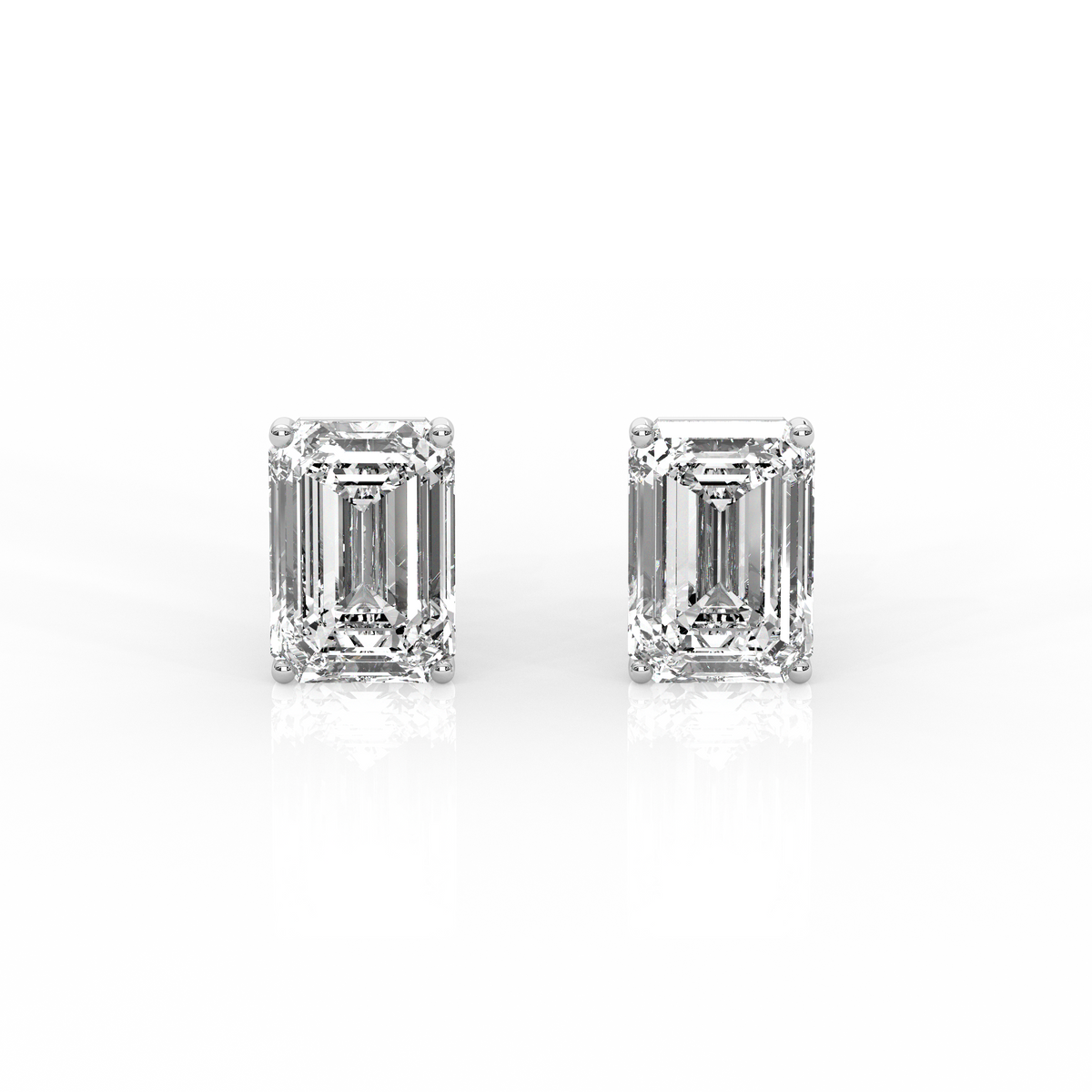 Emerald Diamond Stud Earrings