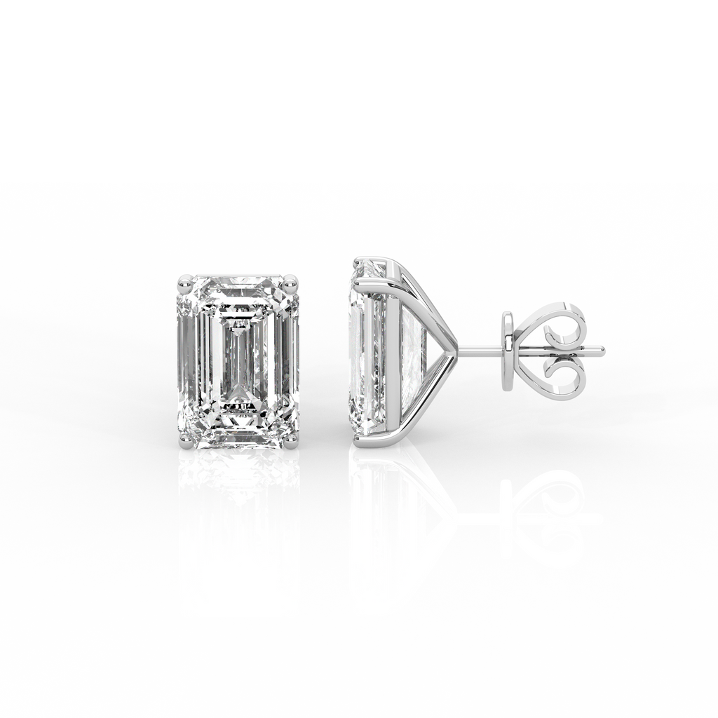Emerald Diamond Stud Earrings