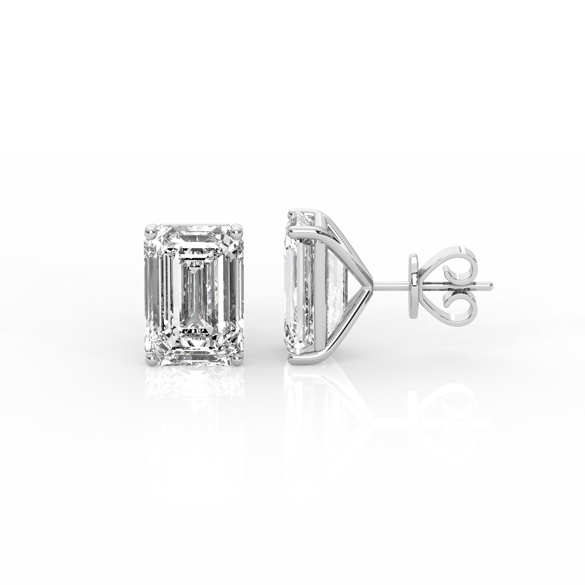 Emerald Diamond Stud Earrings