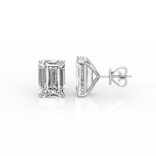 Emerald Diamond Stud Earrings