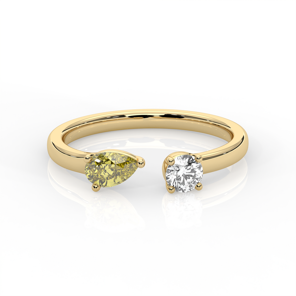 Open mix shape diamond ring