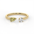 Open mix shape diamond ring