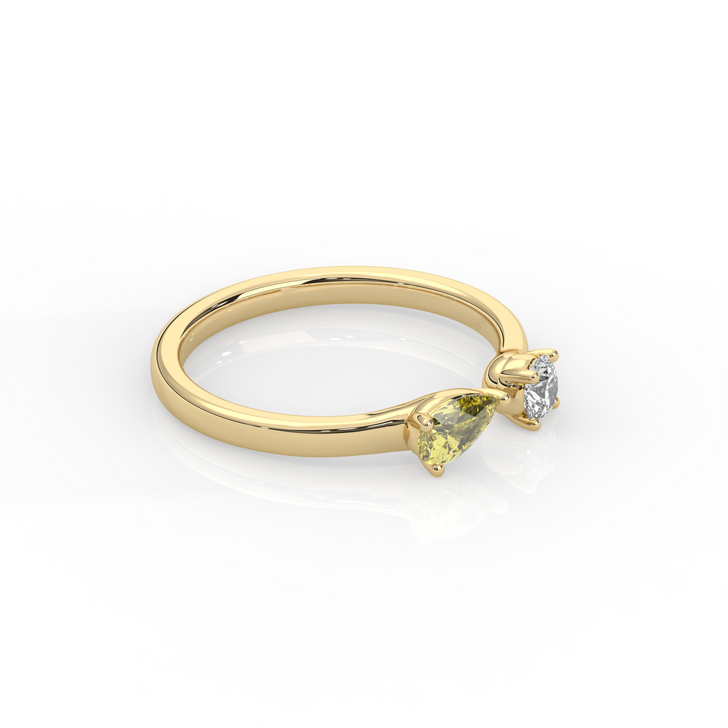 Open mix shape diamond ring